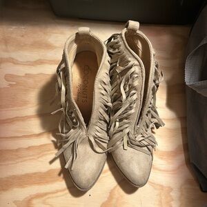 Coconuts by Matisse Fringe Ankle Booties - Beige